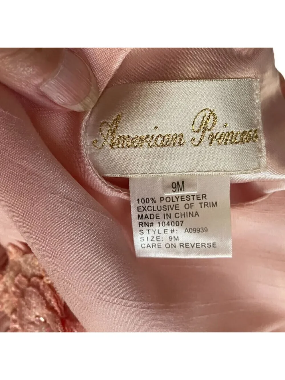 AMERICAN Princess Pink Formal Party Dress Size 9 Months